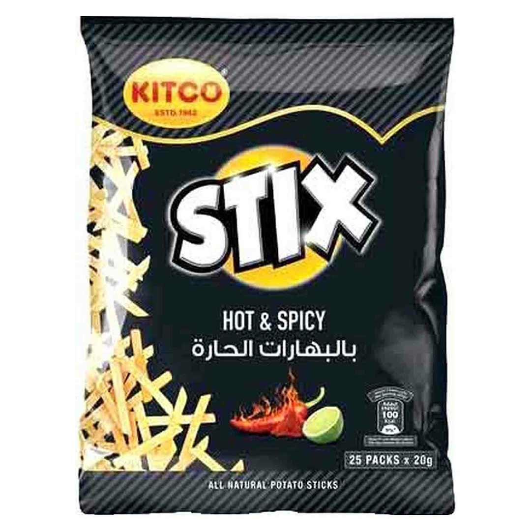 Kitco Stix Hot Spicy Potato Sticks 25Pcs x 20g Home